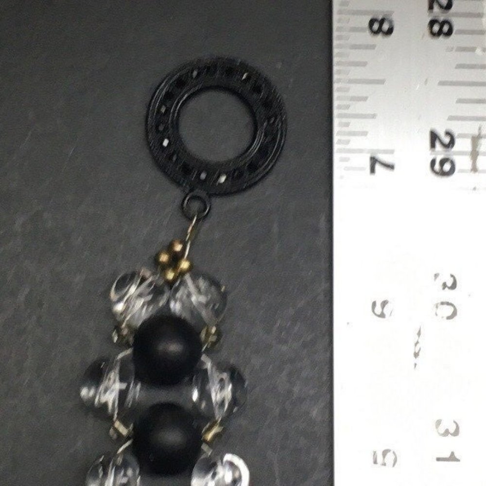 Black Toggle Closure Bracelet As Is Clear Gold Seed Bead Retro BoHo - Picture 8 of 8
